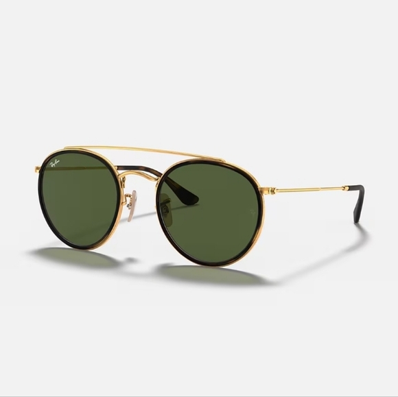 Authentic Ray-Ban Round Double Bridge Sunglasses - Picture 1 of 11